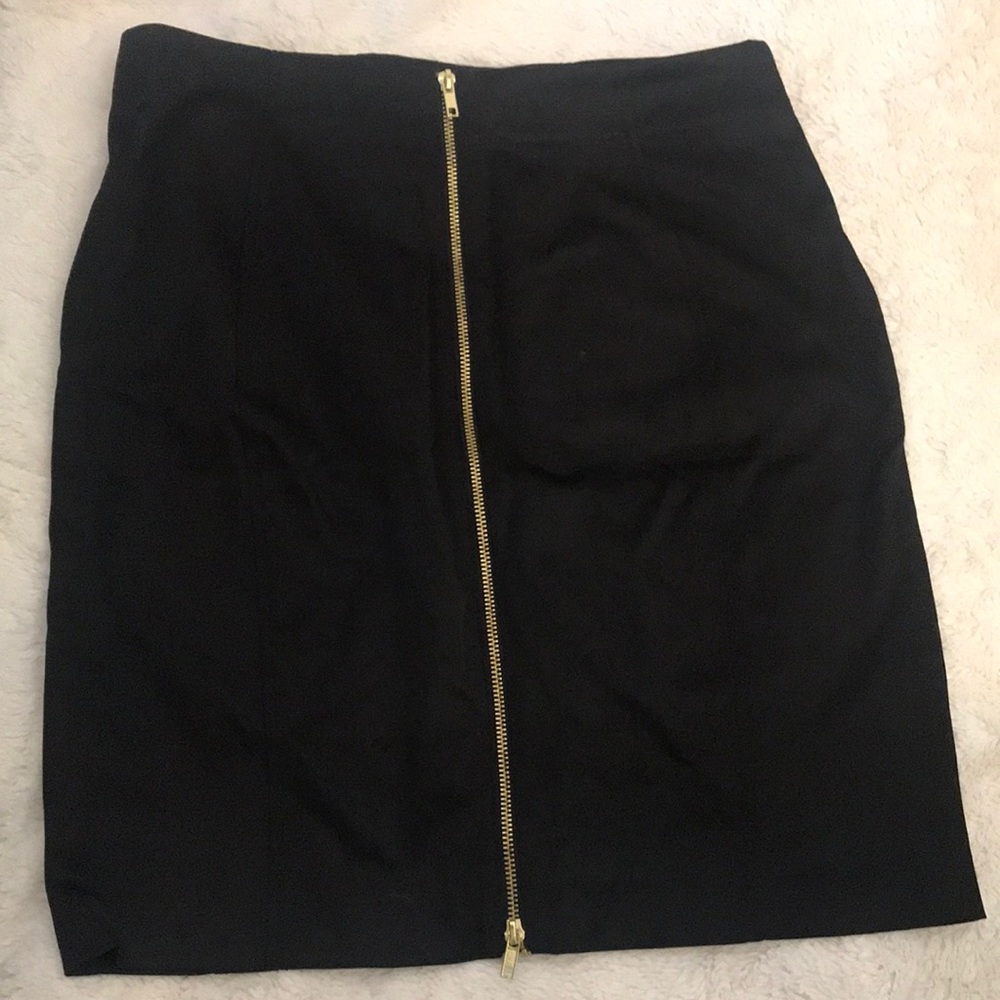 Super sexy Black mini size 12 gold accent zipper